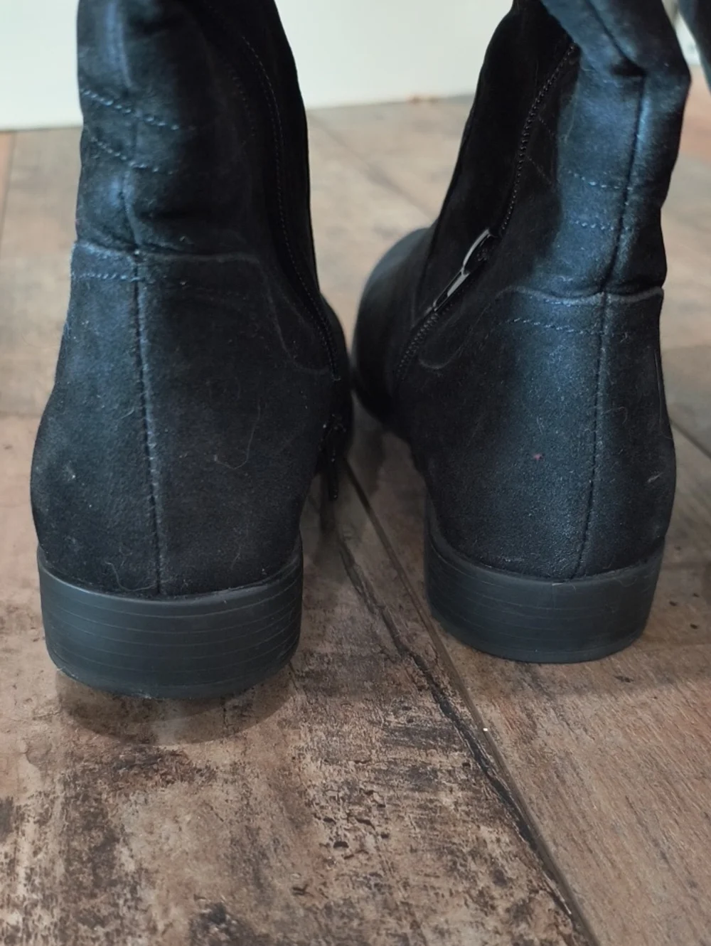 Black Suede-like Over-the-Knee Women's Boots